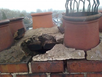 Before chimney repair on a Dunmurry, Belfast chimney - Roof services by Roof Repairs Belfast, Northern Ireland Before chimney repair on a Dunmurry, Belfast chimney - Roof services by Roof Repairs Belfast, Northern Ireland